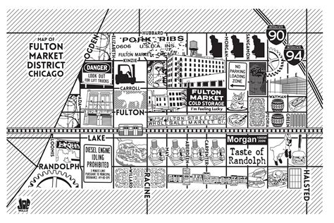 Fulton Market District Map: Chicago Art Prints for Sale — Joe Mills Illustration