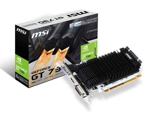 Msi Nvidia Geforce Gt 730 Graphics Card 2gb Pci Express Dvi Hdmi Vga