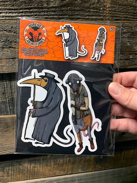 Rat Pack Vinyl Stickers Plague Doctor Rat And Wasteland Rat Waterproof 4