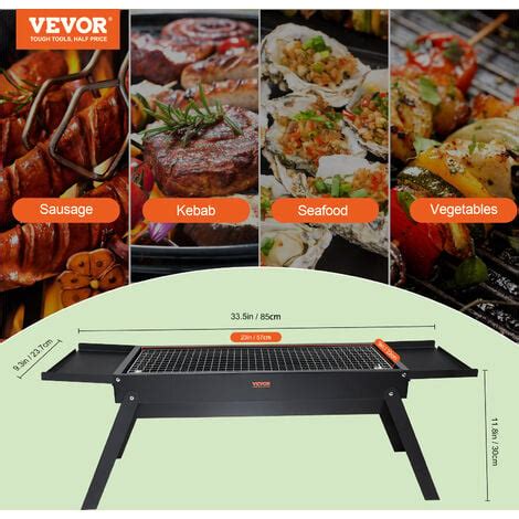 VEVOR Barbecue Portable Barbecue A Charbon Pliable 85x23 7x30 Cm Gril