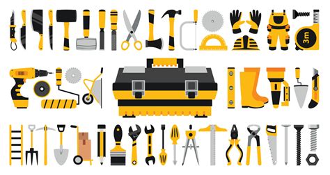 Conjunto De Varias Herramientas De Construcción 13444436 Vector En Vecteezy
