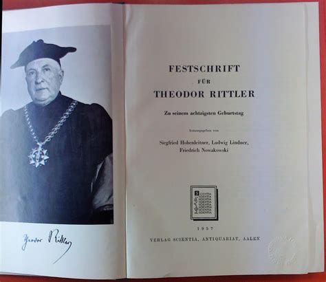 Festschrift F R Theodor Rittler Zu Seinem Achtzigsten Geburtstag Von