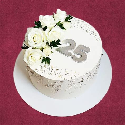 Silver Wedding Anniversary Cake Faridabadcake