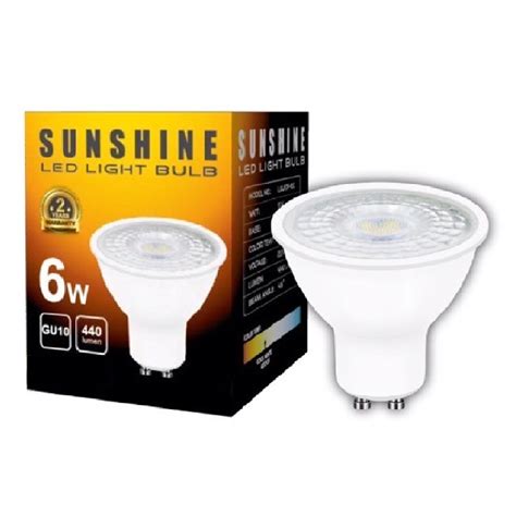 Sunshine Led 6w Gu10 220v 240v Non Dimmable Warm White