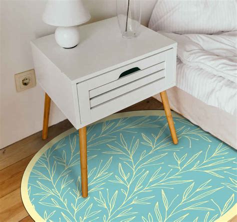 Tapis Vinyle Plantes Motif Rond Botanique