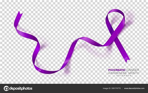 Pancreatic Cancer Awareness Month Purple Color Ribbon Isolated On