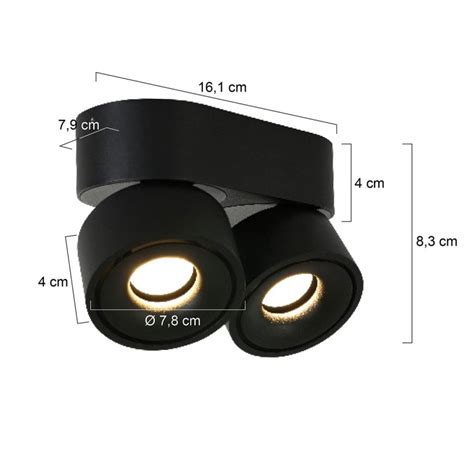 Moderne Metalen Zwarte Kunststof Spot Mexlite Fez Black Directlampen Nl