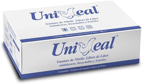 Uniseal Guantes de Nitrilo Estéril UniSeal 100 piezas Azul M Amazon