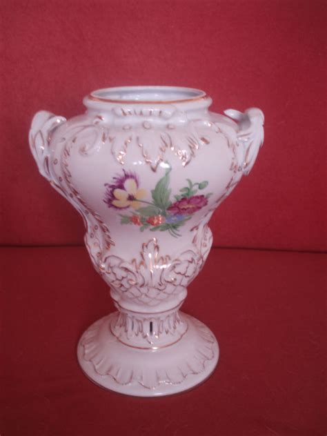 Herend Rococo Urn Porcelain Vase Large Early Th Century Hand Painted