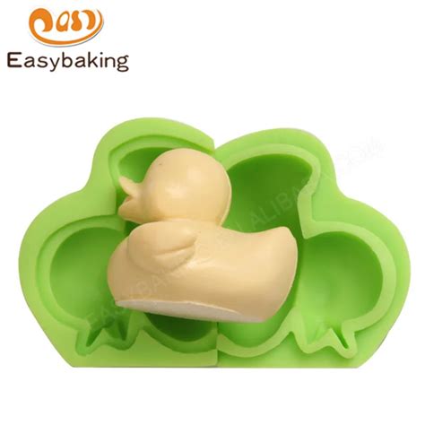 D Mini Duck Shape Quilted Silicone Fondant Mold Sugarcraft Soap Mould