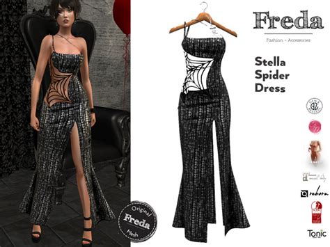 Second Life Marketplace Freda Stella Glitter Dress Black Elegant Sexy Evening Gown With