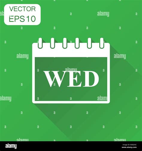 Wednesday Calendar Page Icon Business Concept Wednesday Calendar