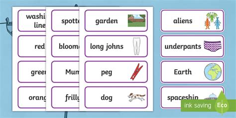 Free Word Cards To Support Teaching On Aliens Love Underpants