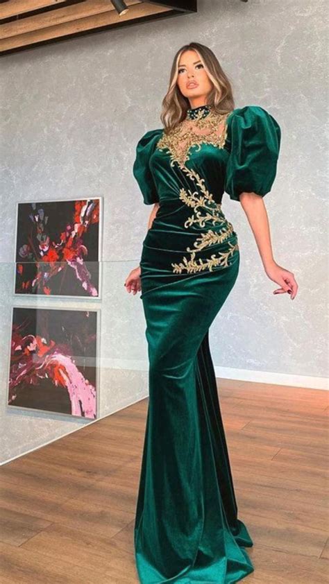 Dinner Dress Green Prom Dress Prom Dresses With Sleeves Mermaid