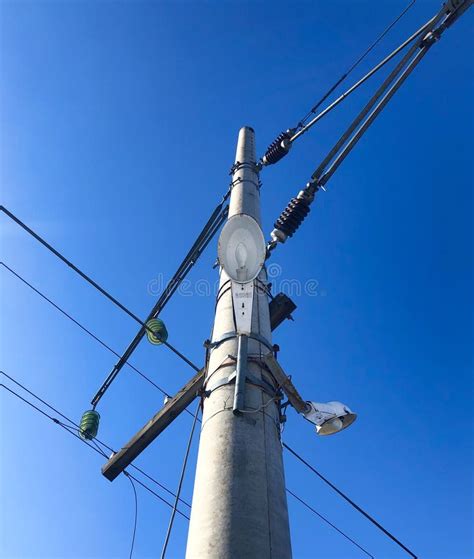 Electric Pole With Wires Stock Photo Image Of Contact 27428758