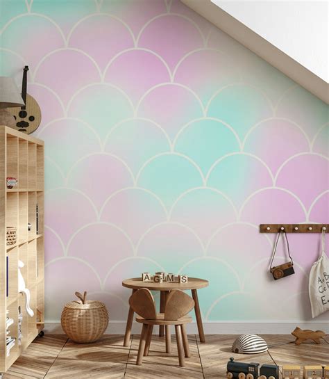 Large Mermaid Scales Wallpaper | Happywall