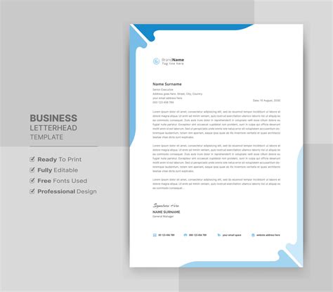 Letterhead Format Template Business Style Letterhead Design Template Company Letterhead