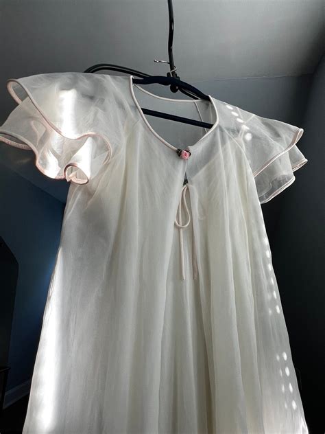 S Vintage Val Mode Lingerie Slip And Chiffon Robe Set Size Xs Etsy