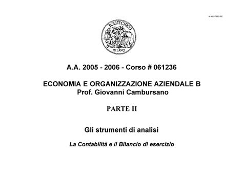 Corso Di Ragioneria Generale La Contabilita E Il Bilancio Di Esercizio