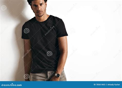 Fashion Photo Of A Handsome Man In Black T Shirt Stock Image Image Of