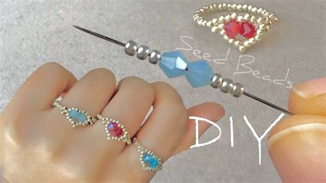 Easy Beaded Heart Beaded Rings Tutorial Youtube