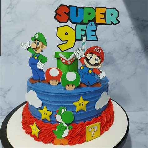 Printable Super Mario Cake Topper Super Mario Birthday Cake Etsy