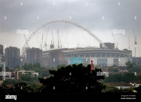 Une Vue Générale Du Stade De Wembley Avant Ce Match Amical