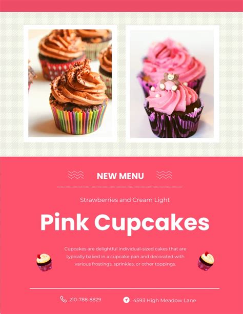 Pink Cupcake Brochure Flyer Template Venngage