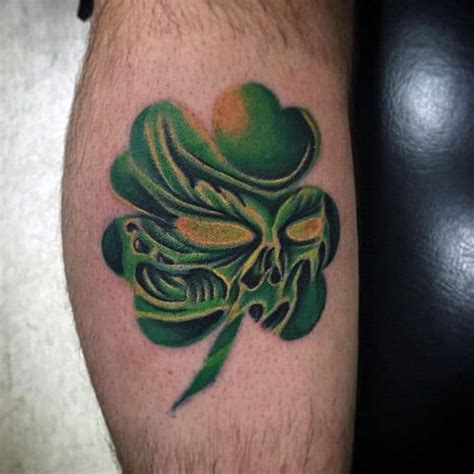 60 Four Leaf Clover Tattoo Designs For Men - Good Luck Ink Ideas