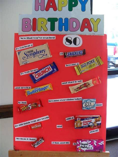 80th Birthday Poster Using Candy Bars Candy Bar Birthday Happy Birthday Posters 60th