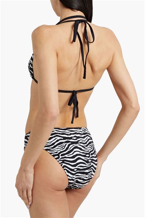 Solid And Striped The Tenley Zebra Print Stretch Jacquard Triangle Bikini Top The Outnet