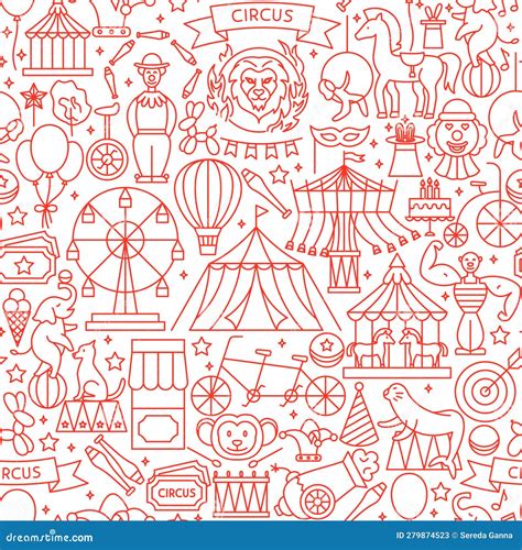 Circus Line Art Icons Vector Illustration 77703134