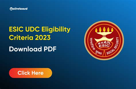 Esic Udc Eligibility Criteria Age Limit Education Check Now