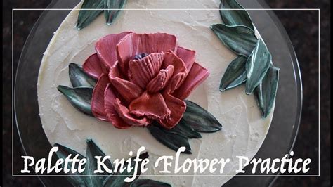 Palette Knife Buttercream Flower Practice Pink Buttercream Flower Tutorial Youtube