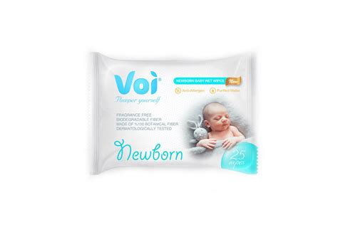 Baby Newborn Wet Wipes 100 Botanical Fiber 25 Pcs Smile Voi