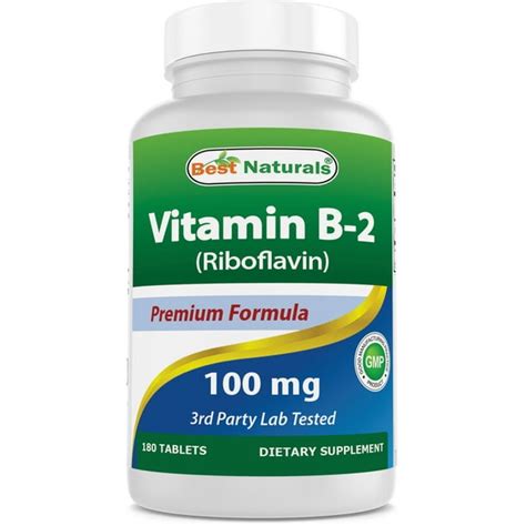 Best Naturals Vitamin B2 Riboflavin 100 Mg 180 Tablets