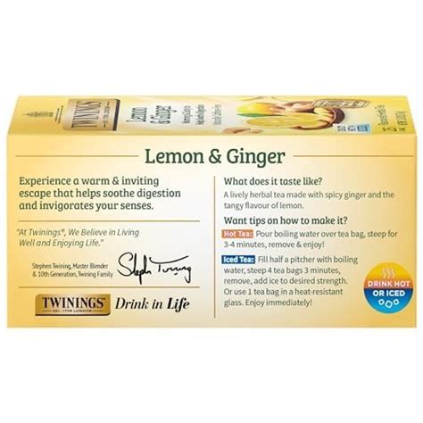 Snapklik Twinings Lemon Ginger Individually Wrapped Herbal Tea