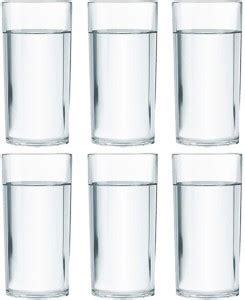 Homeglare Pack Of 6 Unbreakable Stylish Transparent Water Glass Glass