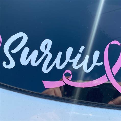 Breast Cancer Awareness Ribbon Decal For Car Window More Etsy