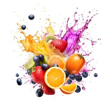 Premium Photo | A colorful fruit splashing in a splash of juice