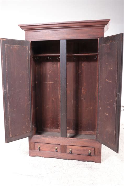 Victorian Poplar Walnut And Burl Grained Wardrobe Late 19th Century