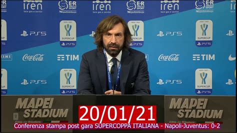 Conferenza Stampa Pirlo Supercoppa Italiana Napoli Juve