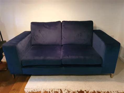 DFS DARCY DARK Navy Blue Velvet Sofa NEW £450.00 - PicClick UK