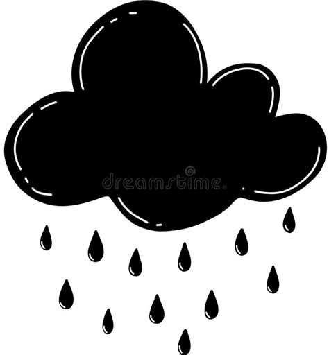 Cloud Rain Weather Vector Doodle Illustration Simple Stock Vector