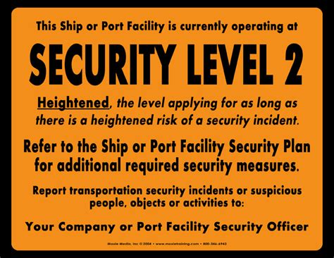 Security Level 1, 2 & 3 Signs - 8.5" x 11" Card Stock (indoor use only ...