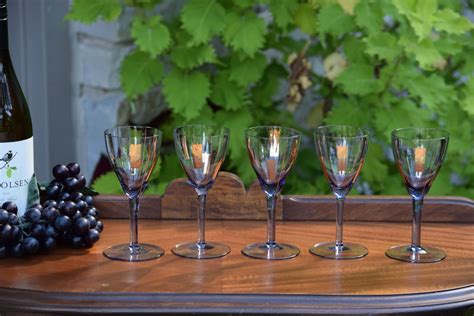 Vintage Purple Wine Glasses, Set of 5, 1950's, Vintage Purple ...