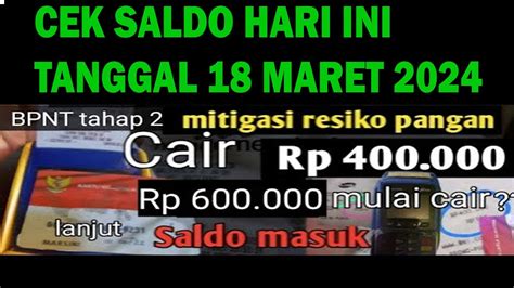 PKH Hari Ini Cek Saldo PKH BPNT Mitigasi Resiko Pangan HARI Ini