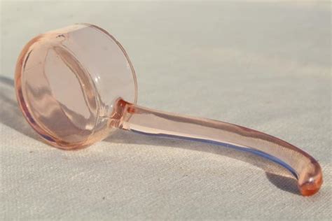 Blush Pink Depression Glass Sauce Ladle Vintage Elegant Glass