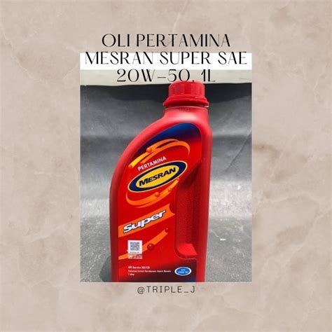 Jual OLI PERTAMINA MESRAN SUPER SAE 20w 50 1 Liter Shopee Indonesia