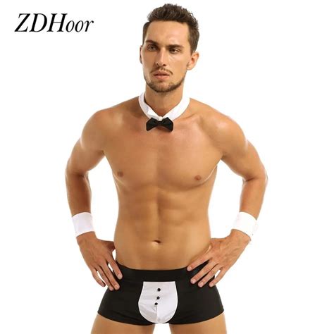 Esmoquin De Camarero Para Hombre Disfraz Lencer A Sexy Conjunto De